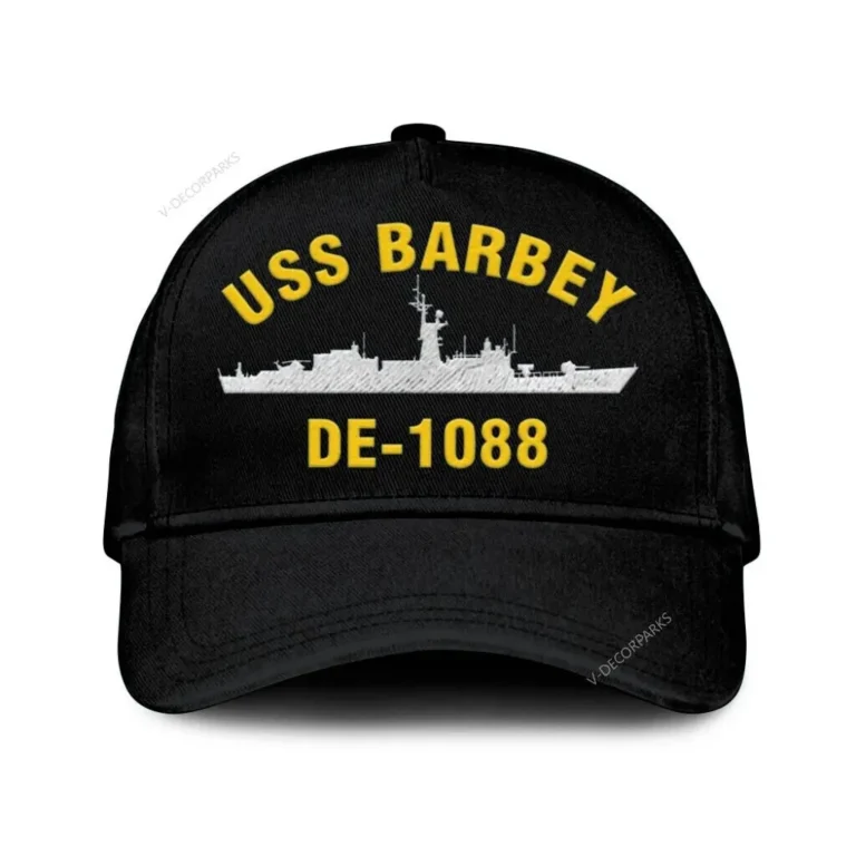 Uss Barbey De-1088 Classic Cap, Custom Print/embroidered Us Navy Ships Classic Baseball Cap, Gift For Navy Veteran