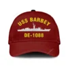 Uss Barbey De-1088 Classic Cap, Custom Print/embroidered Us Navy Ships Classic Baseball Cap, Gift For Navy Veteran