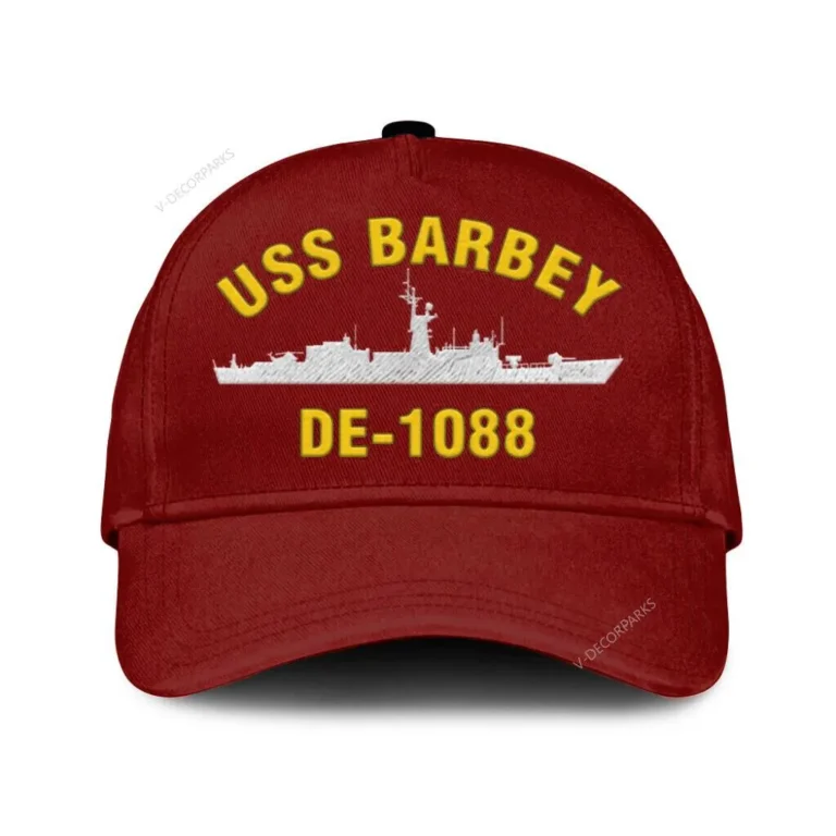 Uss Barbey De-1088 Classic Cap, Custom Print/embroidered Us Navy Ships Classic Baseball Cap, Gift For Navy Veteran