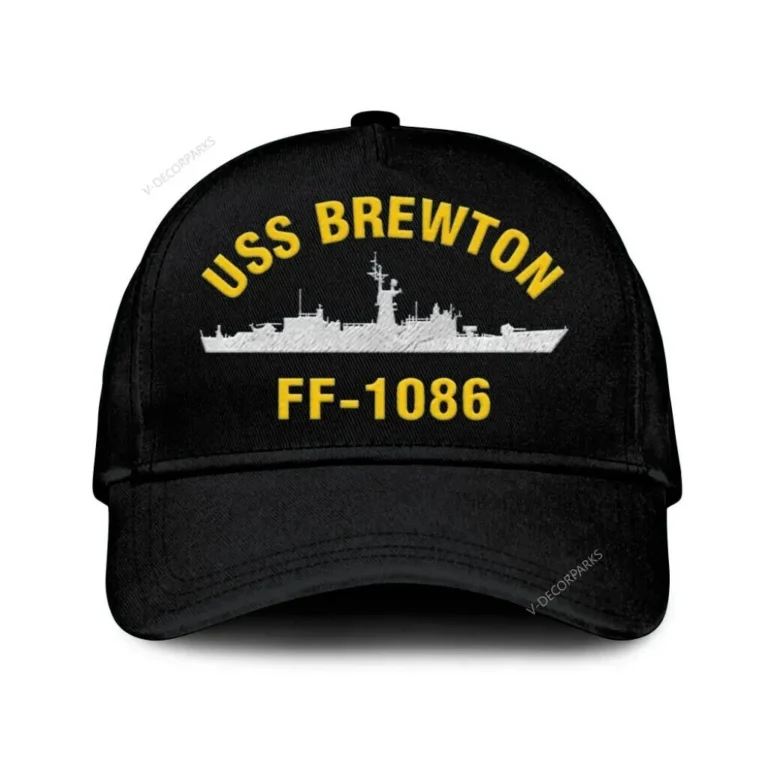Uss Brewton Ff-1086 Classic Cap, Custom Print/embroidered Us Navy Ships Classic Baseball Cap, Gift For Navy Veteran