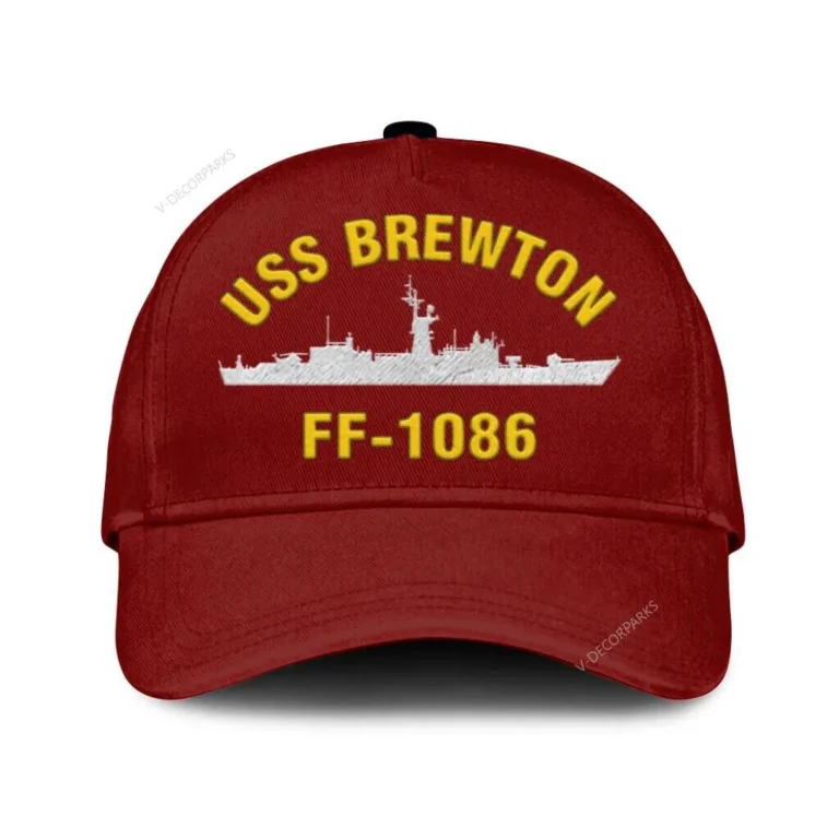 Uss Brewton Ff-1086 Classic Cap, Custom Print/embroidered Us Navy Ships Classic Baseball Cap, Gift For Navy Veteran