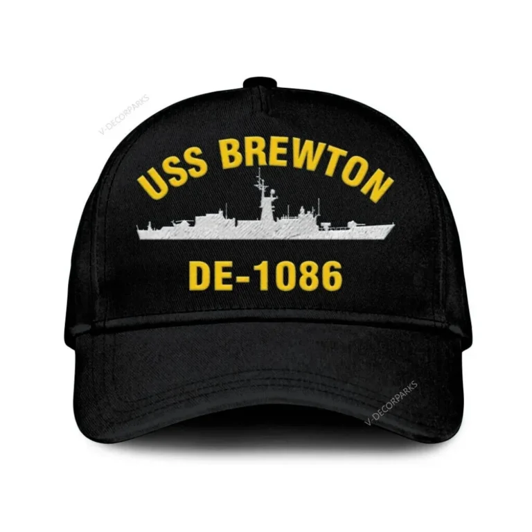 Uss Brewton De 1086 Classic Cap, Custom Print/embroidered Us Navy Ships Classic Baseball Cap, Gift For Navy Veteran