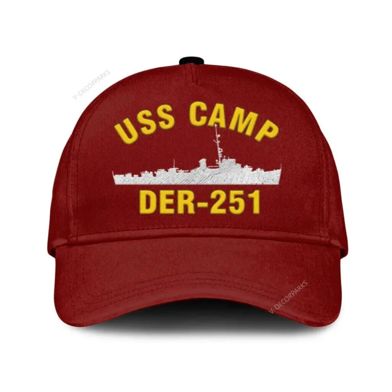 Uss Camp Der-251 Classic Cap, Custom Print/embroidered Us Navy Ships Classic Baseball Cap, Gift For Navy Veteran