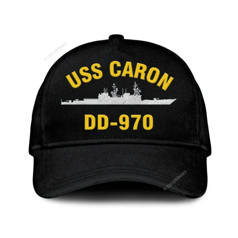 Uss Caron Dd-970 Classic Cap, Custom Print/embroidered Us Navy Ships Classic Baseball Cap, Gift For Navy Veteran
