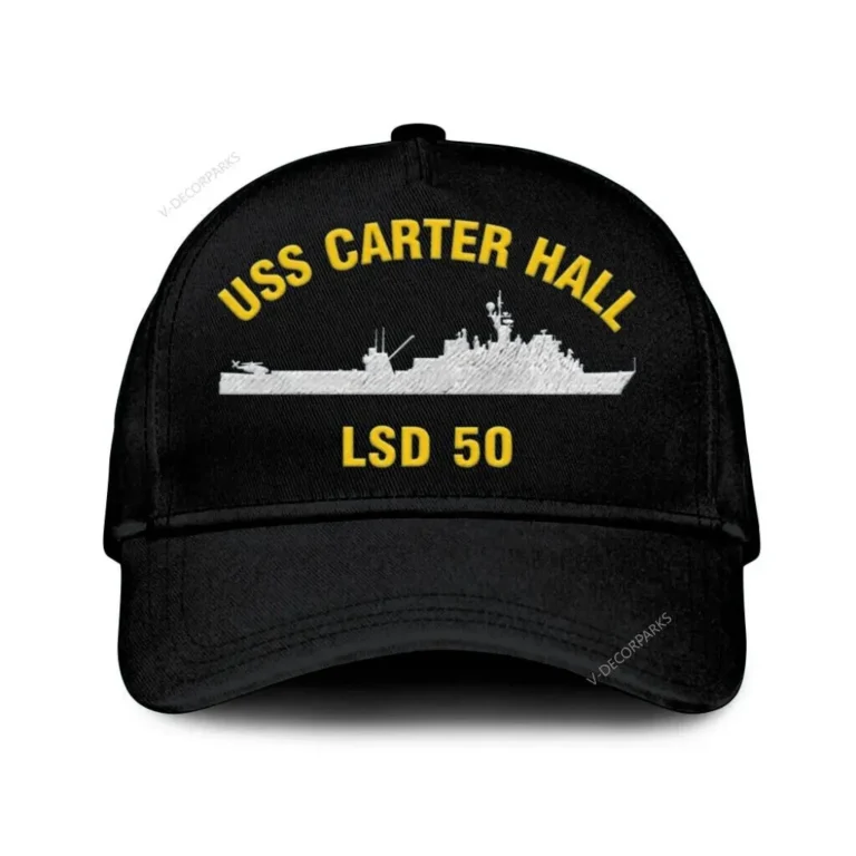 Uss Carter Hall Lsd 50 Classic Cap, Custom Print/embroidered Us Navy Ships Classic Baseball Cap, Gift For Navy Veteran