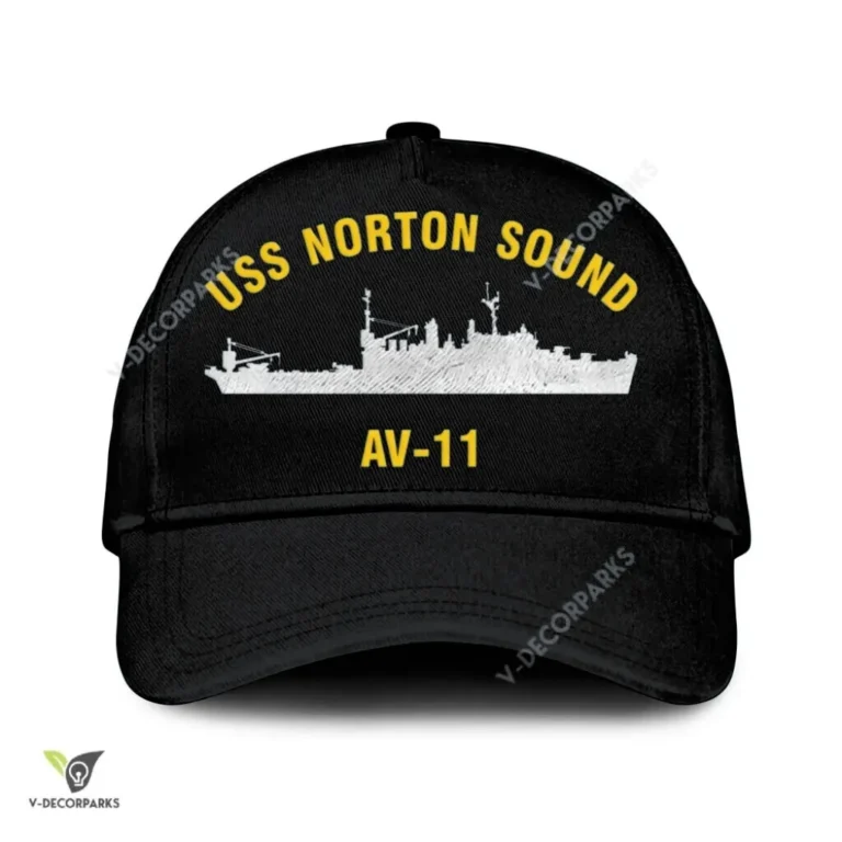 Uss Norton Sound Av-11 Classic Baseball Cap Gift For Navy Veteran, Custom Print/embroidered Us Navy Ships Classic Cap