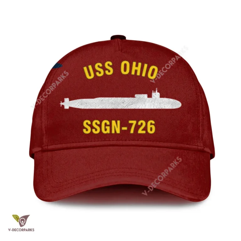 Uss Ohio Ssgn-726 Classic Baseball Cap Gift For Navy Veteran, Custom Print/embroidered Us Navy Ships Classic Cap