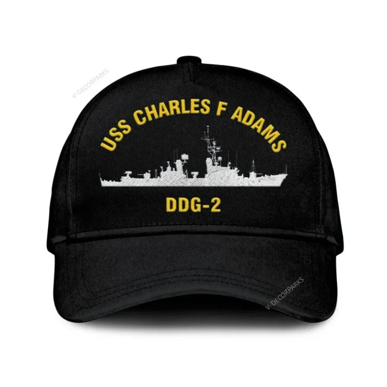 Uss Charles F Adams Ddg-2 Classic Cap, Custom Print/embroidered Us Navy Ships Classic Baseball Cap, Gift For Navy Veteran