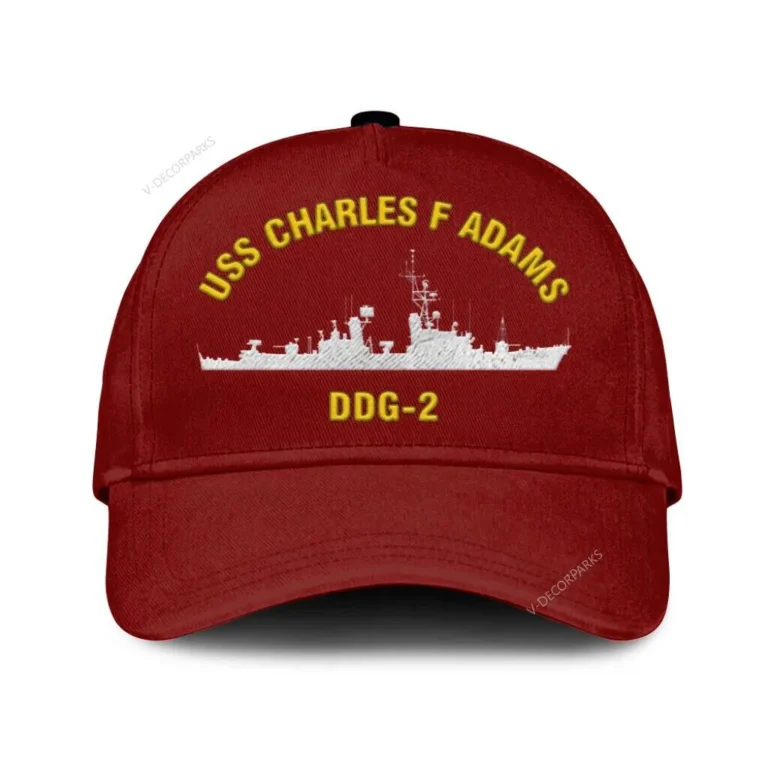 Uss Charles F Adams Ddg-2 Classic Cap, Custom Print/embroidered Us Navy Ships Classic Baseball Cap, Gift For Navy Veteran