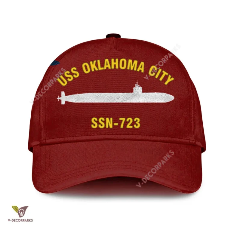 Uss Oklahoma City Ssn-723 Classic Baseball Cap Gift For Navy Veteran, Custom Print/embroidered Us Navy Ships Classic Cap