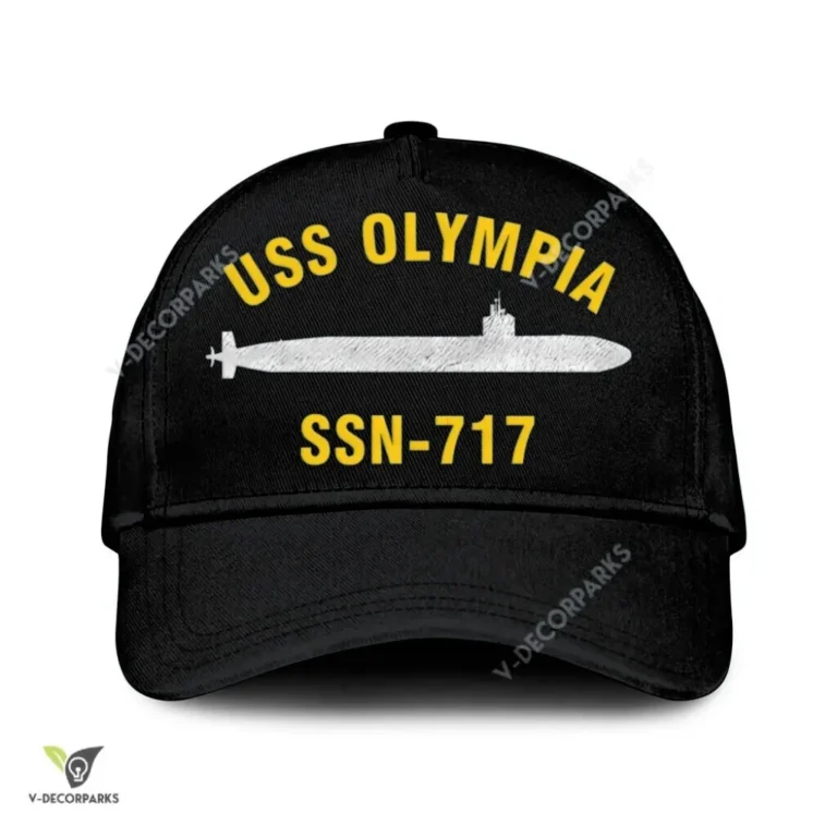 Uss Olympia Ssn-717 Classic Baseball Cap Gift For Navy Veteran, Custom Print/embroidered Us Navy Ships Classic Cap