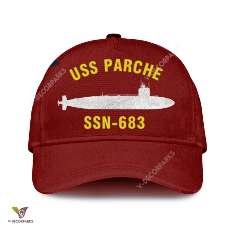 Uss Parche Ssn 683 Classic Baseball Cap Gift For Navy Veteran, Custom Print/embroidered Us Navy Ships Classic Cap