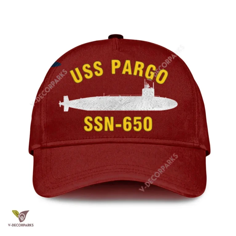 Uss Pargo Ssn-650 Classic Baseball Cap Gift For Navy Veteran, Custom Print/embroidered Us Navy Ships Classic Cap