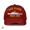 Uss Pluck Mso 464 Classic Baseball Cap Gift For Navy Veteran, Custom Print/embroidered Us Navy Ships Classic Cap