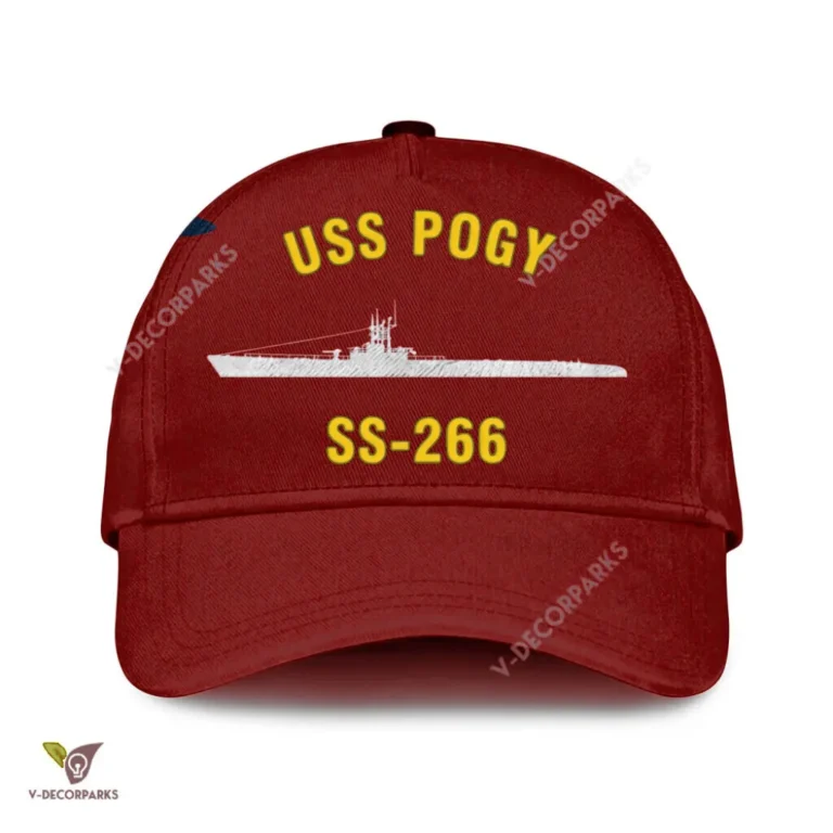 Uss Pogy Ss 266 Classic Baseball Cap Gift For Navy Veteran, Custom Print/embroidered Us Navy Ships Classic Cap