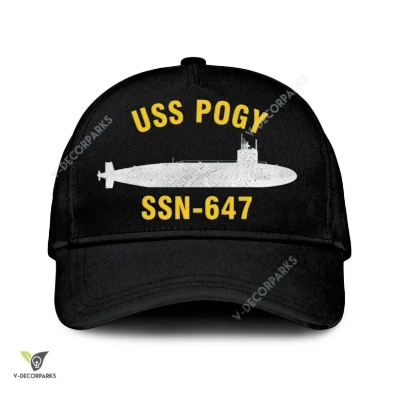 Uss Pogy Ssn-647 Classic Baseball Cap Gift For Navy Veteran, Custom Print/embroidered Us Navy Ships Classic Cap