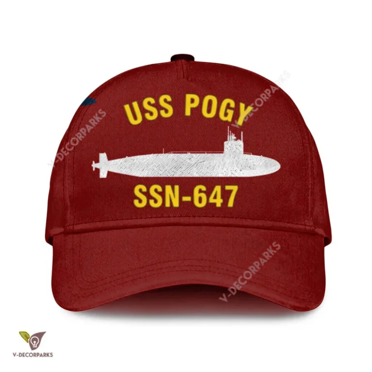 Uss Pogy Ssn-647 Classic Baseball Cap Gift For Navy Veteran, Custom Print/embroidered Us Navy Ships Classic Cap