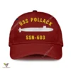 Uss Pollack Ssn-603 Classic Baseball Cap Gift For Navy Veteran, Custom Print/embroidered Us Navy Ships Classic Cap