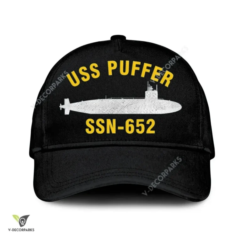 Uss Puffer Ssn-652 Classic Baseball Cap Gift For Navy Veteran, Custom Print/embroidered Us Navy Ships Classic Cap