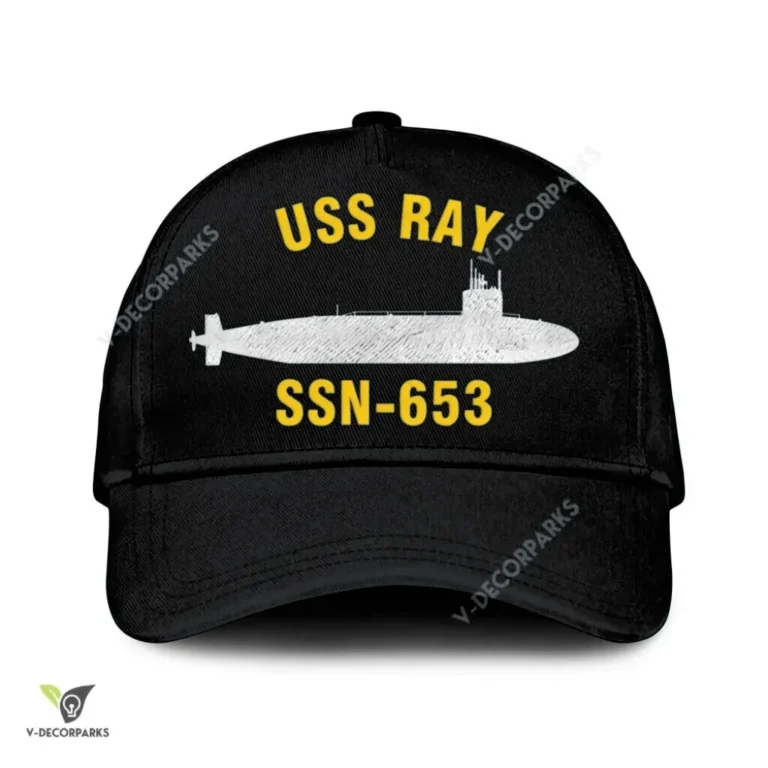 Uss Ray Ssn-653 V2 Classic Baseball Cap Gift For Navy Veteran, Custom Print/embroidered Us Navy Ships Classic Cap