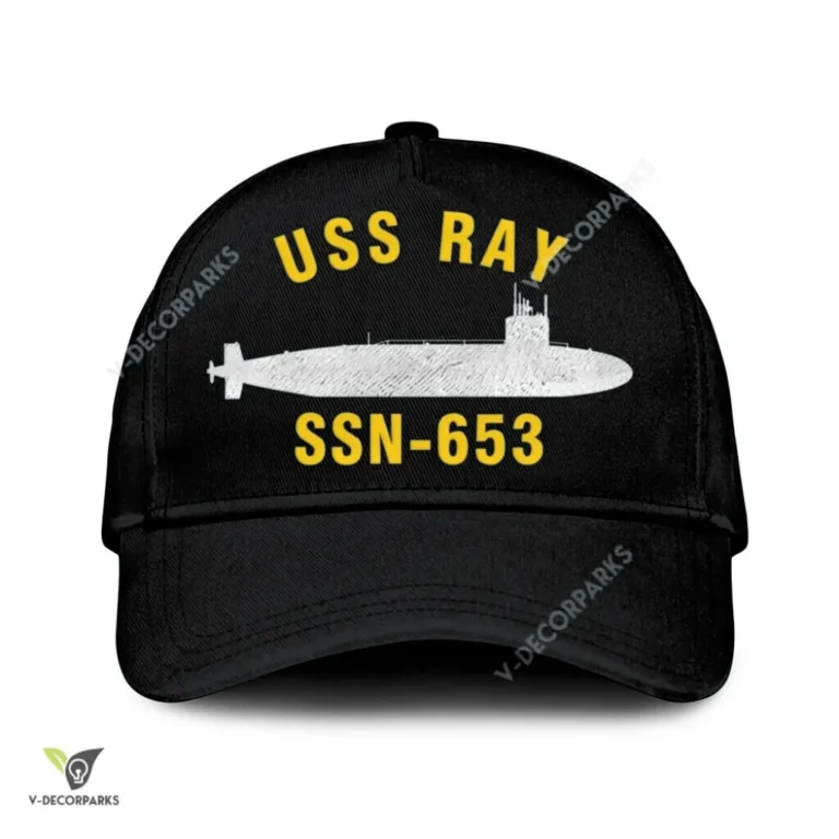 Uss Ray Ssn-653 Classic Baseball Cap Gift For Navy Veteran, Custom Print/embroidered Us Navy Ships Classic Cap