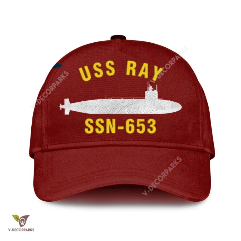 Uss Ray Ssn-653 Classic Baseball Cap Gift For Navy Veteran, Custom Print/embroidered Us Navy Ships Classic Cap