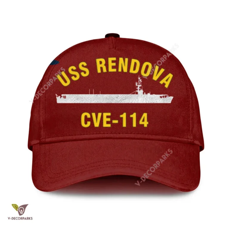 Uss Rendova Cve-114 Classic Baseball Cap Gift For Navy Veteran, Custom Print/embroidered Us Navy Ships Classic Cap
