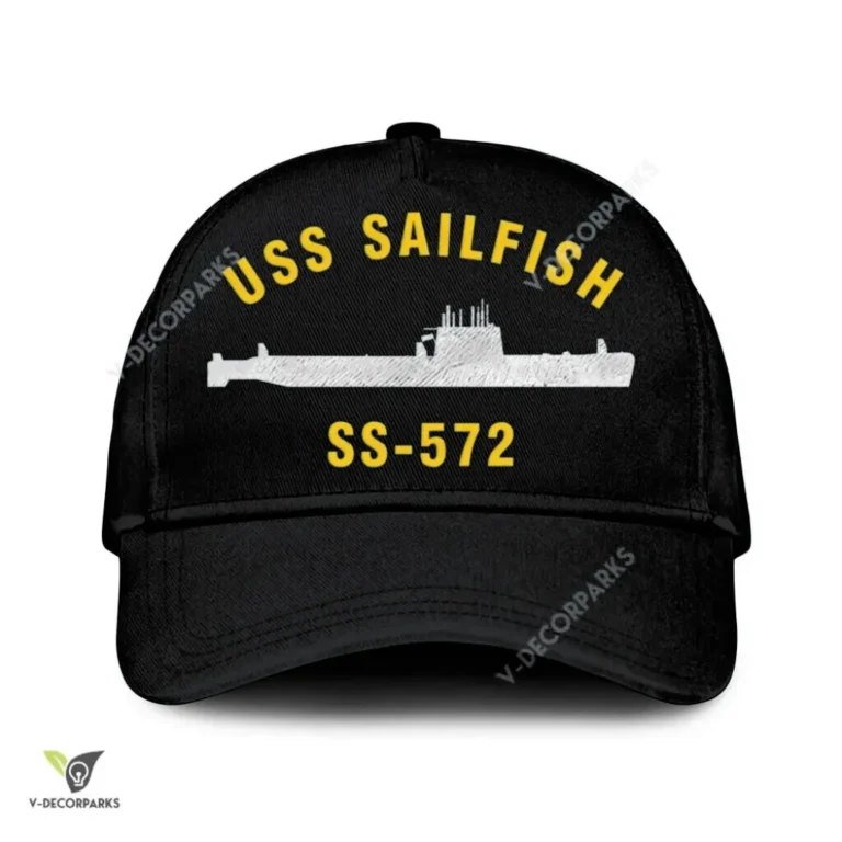 Uss Sailfish Ss 572 Classic Baseball Cap Gift For Navy Veteran, Custom Print/embroidered Us Navy Ships Classic Cap