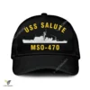 Uss Salute Mso-470 Classic Baseball Cap Gift For Navy Veteran, Custom Print/embroidered Us Navy Ships Classic Cap
