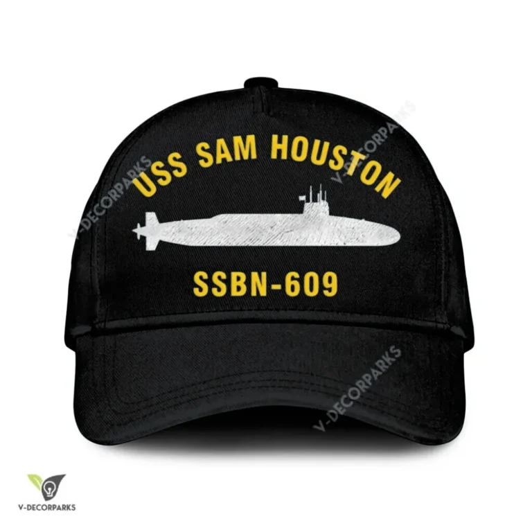 Uss Sam Houston Ssbn-609 Classic Baseball Cap Gift For Navy Veteran, Custom Print/embroidered Us Navy Ships Classic Cap