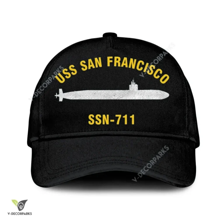 Uss San Francisco Ssn-711 Classic Baseball Cap Gift For Navy Veteran, Custom Print/embroidered Us Navy Ships Classic Cap