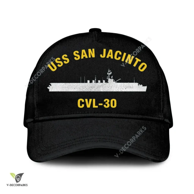 Uss San Jacinto Cvl-30 Classic Baseball Cap Gift For Navy Veteran, Custom Print/embroidered Us Navy Ships Classic Cap