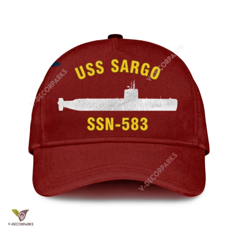 Uss Sargo Ssn-583 Classic Baseball Cap Gift For Navy Veteran, Custom Print/embroidered Us Navy Ships Classic Cap