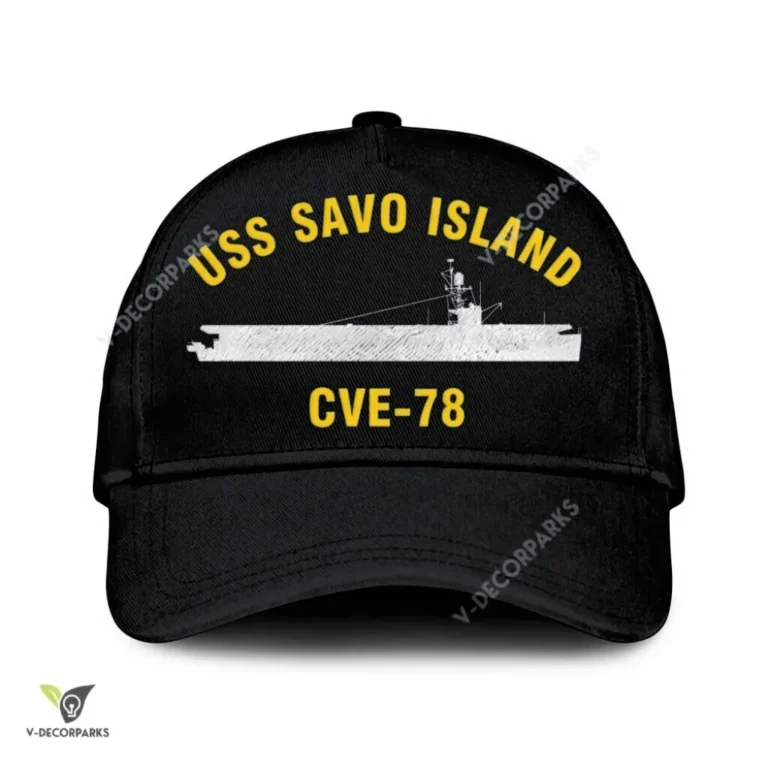Uss Savo Island Cve-78 Classic Baseball Cap Gift For Navy Veteran, Custom Print/embroidered Us Navy Ships Classic Cap