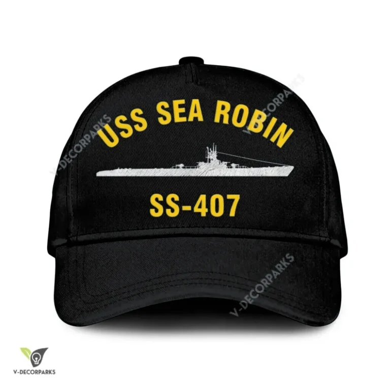 Uss Sea Robin Ss 407 Classic Baseball Cap Gift For Navy Veteran, Custom Print/embroidered Us Navy Ships Classic Cap