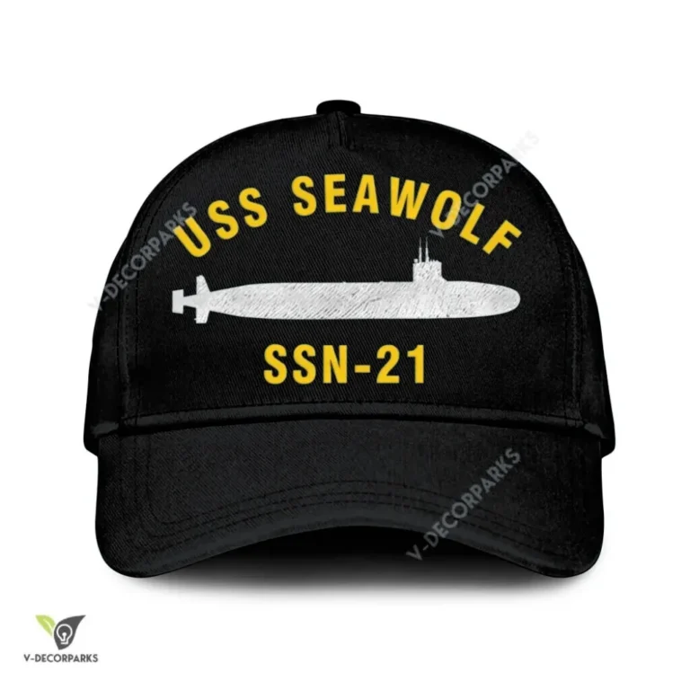 Uss Seawolf Ssn-21 Classic Baseball Cap Gift For Navy Veteran, Custom Print/embroidered Us Navy Ships Classic Cap
