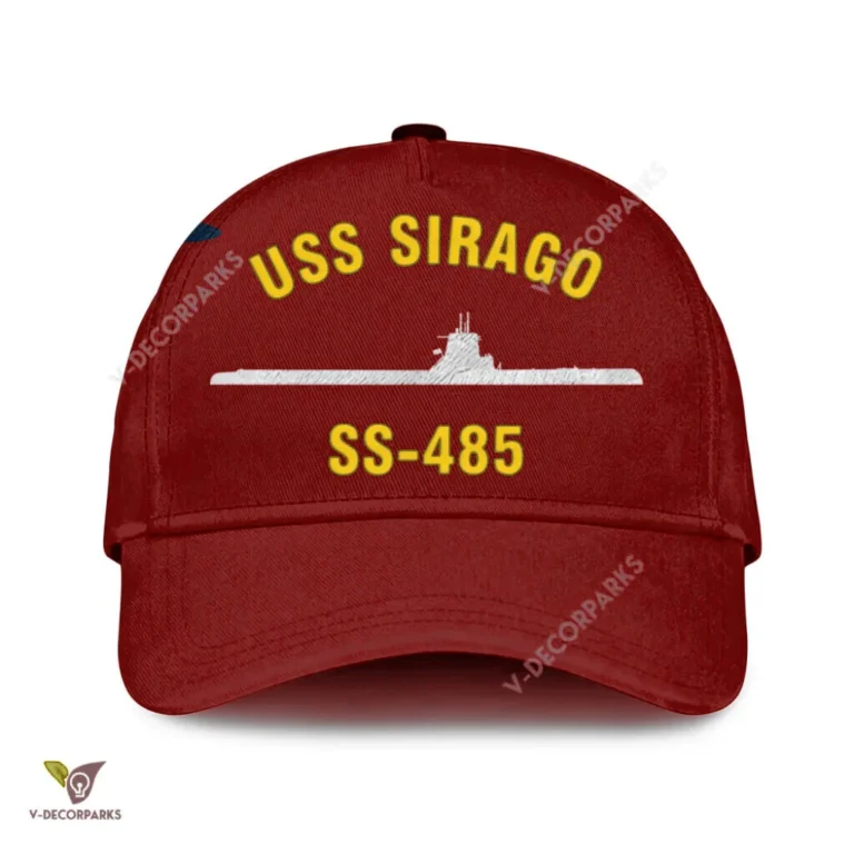 Uss Sirago Ss-485 Classic Baseball Cap Gift For Navy Veteran, Custom Print/embroidered Us Navy Ships Classic Cap