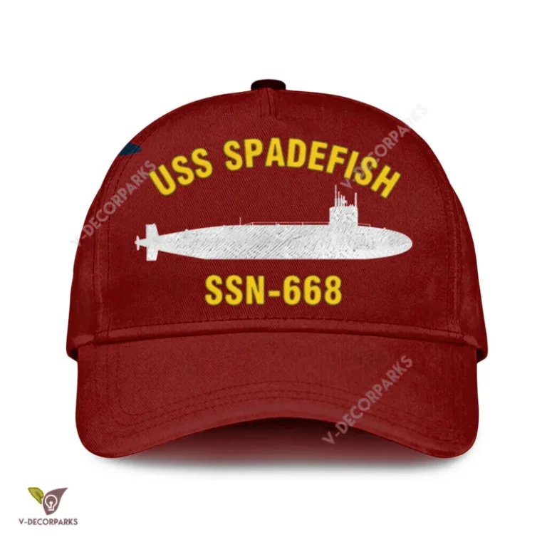 Uss Spadefish Ssn-668 Classic Baseball Cap Gift For Navy Veteran, Custom Print/embroidered Us Navy Ships Classic Cap