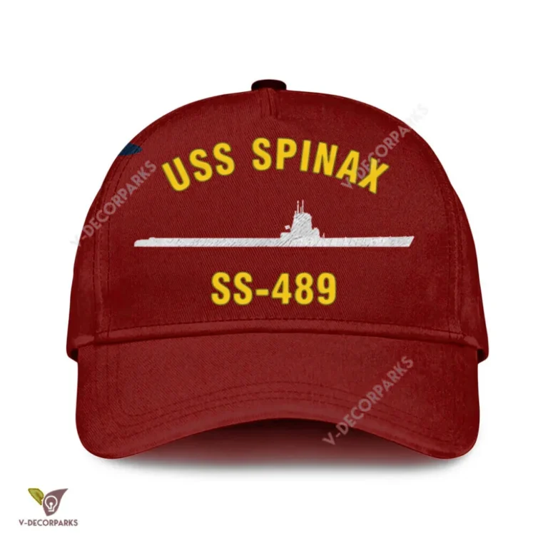 Uss Spinax Ss-489 Classic Baseball Cap Gift For Navy Veteran, Custom Print/embroidered Us Navy Ships Classic Cap