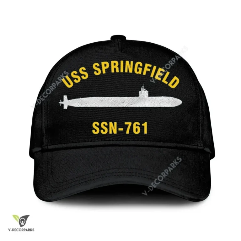 Uss Springfield Ssn-761 Classic Baseball Cap Gift For Navy Veteran, Custom Print/embroidered Us Navy Ships Classic Cap