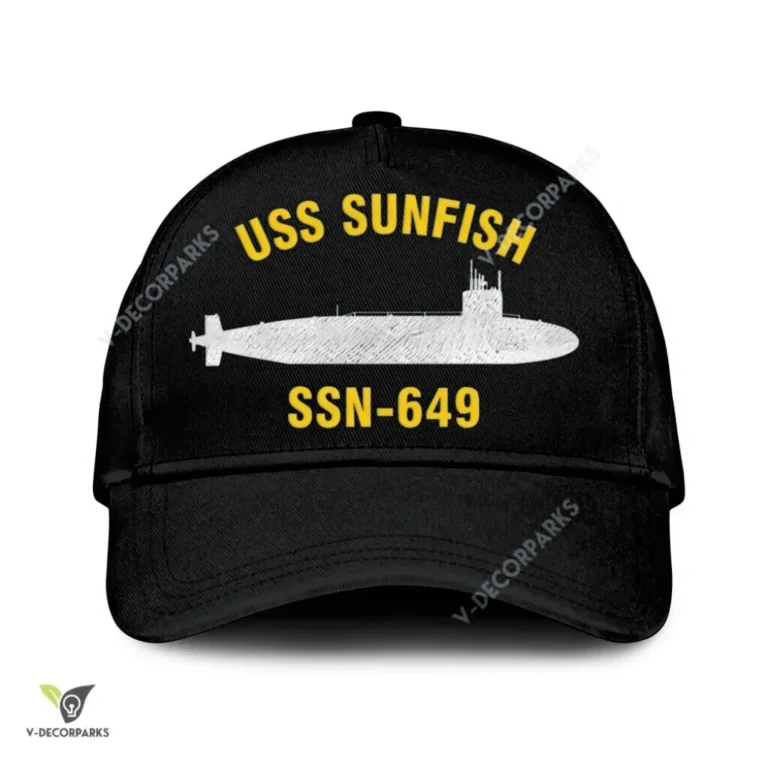 Uss Sunfish Ssn-649 Classic Baseball Cap Gift For Navy Veteran, Custom Print/embroidered Us Navy Ships Classic Cap