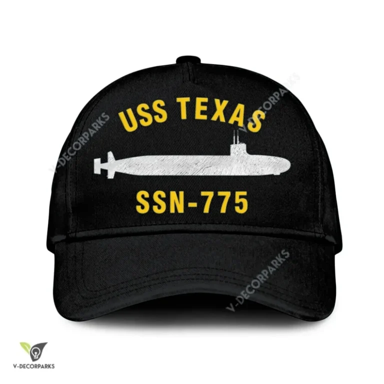 Uss Texas Ssn-775 Classic Baseball Cap Gift For Navy Veteran, Custom Print/embroidered Us Navy Ships Classic Cap