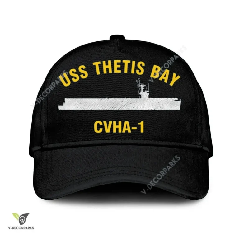 Uss Thetis Bay Cvha-1 Classic Baseball Cap Gift For Navy Veteran, Custom Print/embroidered Us Navy Ships Classic Cap