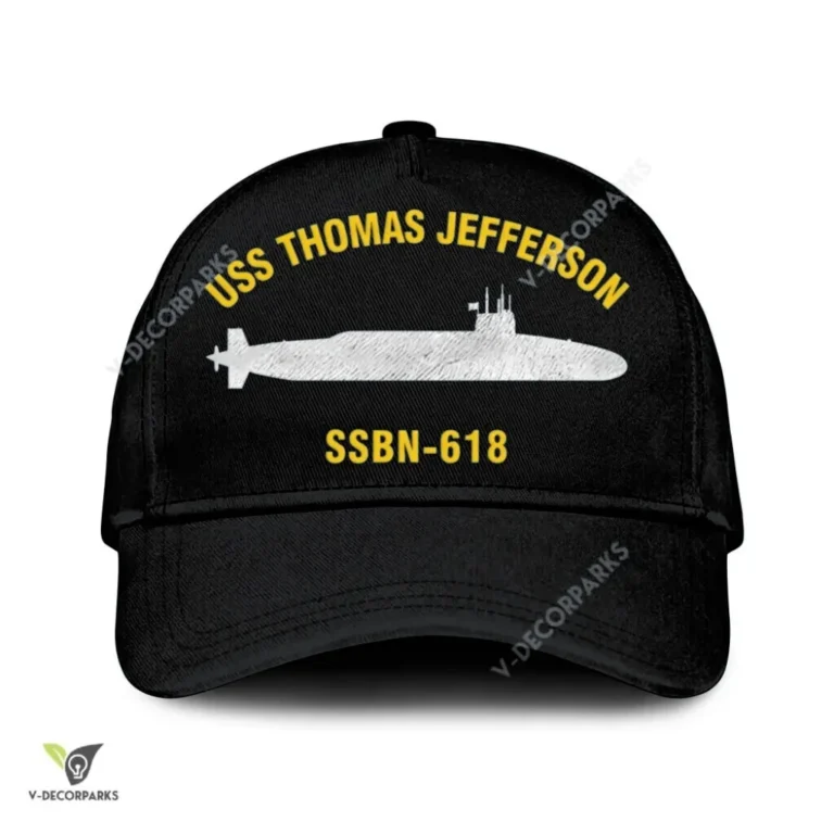 Uss Thomas Jefferson Ssbn-618 Classic Baseball Cap Gift For Navy Veteran, Custom Print/embroidered Us Navy Ships Classic Cap