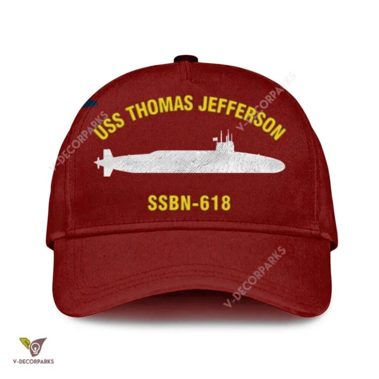 Uss Thomas Jefferson Ssbn-618 Classic Baseball Cap Gift For Navy Veteran, Custom Print/embroidered Us Navy Ships Classic Cap