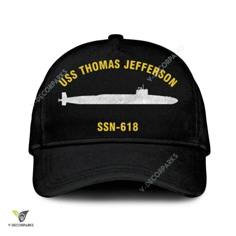 Uss Thomas Jefferson Ssn-618 Classic Baseball Cap Gift For Navy Veteran, Custom Print/embroidered Us Navy Ships Classic Cap