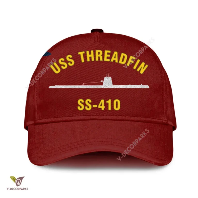 Uss Threadfin Ss-410 Classic Baseball Cap Gift For Navy Veteran, Custom Print/embroidered Us Navy Ships Classic Cap