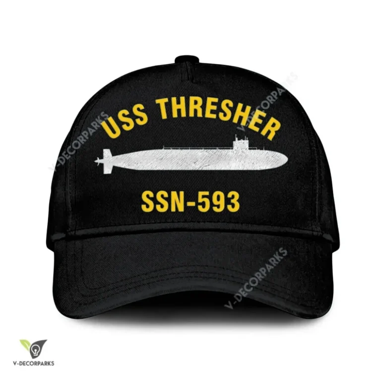 Uss Thresher Ssn-593 Classic Baseball Cap Gift For Navy Veteran, Custom Print/embroidered Us Navy Ships Classic Cap