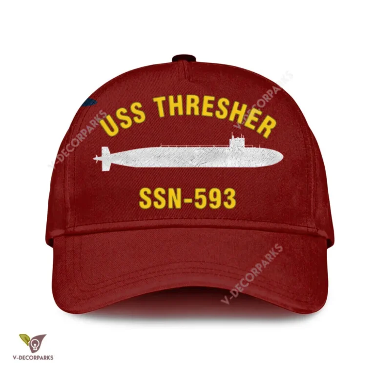 Uss Thresher Ssn-593 Classic Baseball Cap Gift For Navy Veteran, Custom Print/embroidered Us Navy Ships Classic Cap