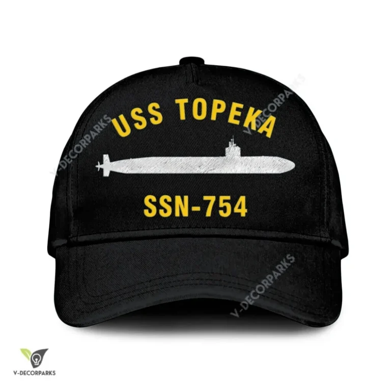 Uss Topeka Ssn-754 Classic Baseball Cap Gift For Navy Veteran, Custom Print/embroidered Us Navy Ships Classic Cap